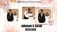 White Modern & Minimal Wedding Anniversary  Digital Display (16:9) template