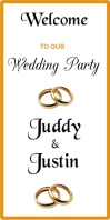 White Modern & Minimal Wedding Banner  Roll Up Banner 3' × 6' template