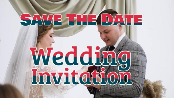 White Modern & Minimal Wedding Invitation(save The Date) Youtube Thumbnail template