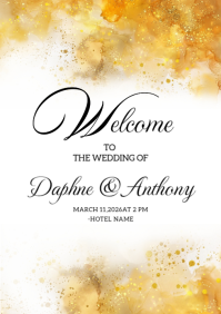 White Wedding Invitation A3 Template