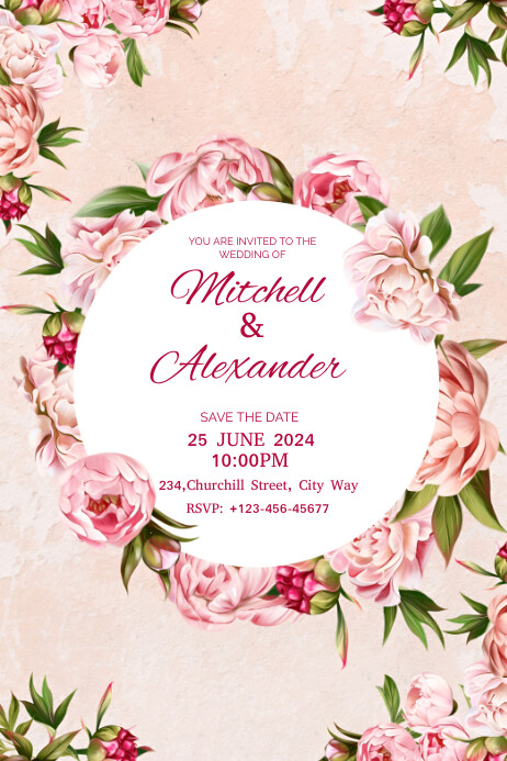 Copy of White Modern & Minimal Wedding Invitation Car | PosterMyWall