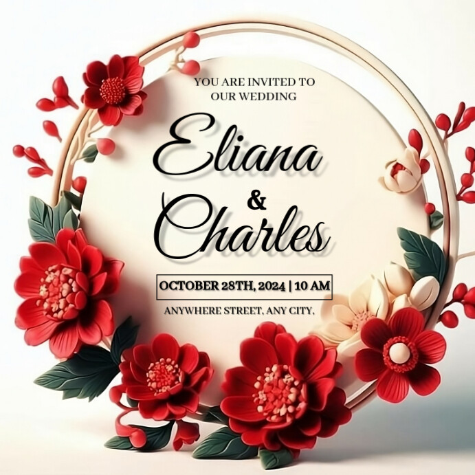 Copy of White Modern & Minimal Wedding Invitation Card Instagram Post ...