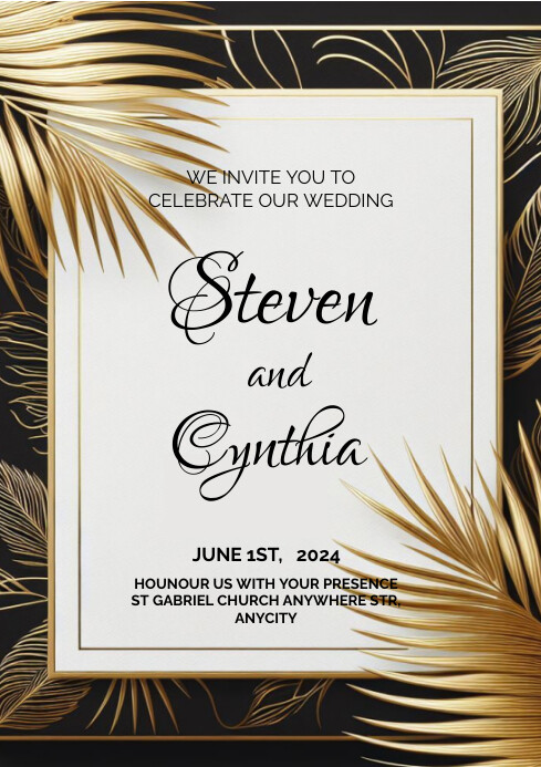 White Modern & Minimal Wedding Invitation Car Template | PosterMyWall