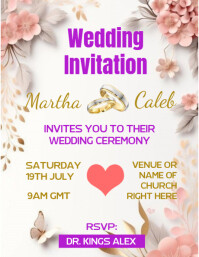 White Modern & Minimal Wedding Invitation Flyer (us Letter) template