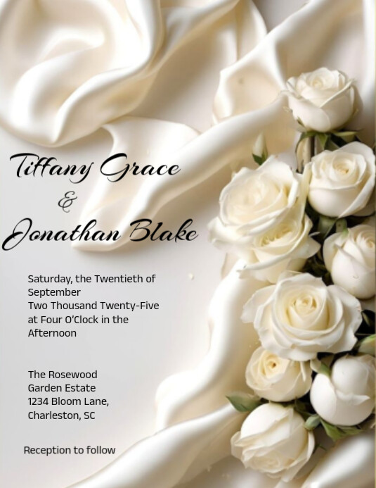 Copy of White Modern & Minimal Wedding Invitation Flyer (us Letter ...