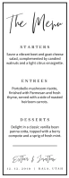 White Modern & Minimal Wedding Menu Template Half Page Letter