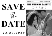 White Modern & Minimal Wedding Newspaper Template A2