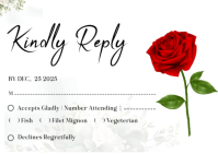 White Modern & Minimal Wedding Rsvp Invite Response Kindly Reply Card Editable Printable Birthday Ev Postcard template