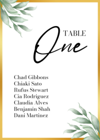 White Modern & Minimal Wedding Seating Chart A6 template