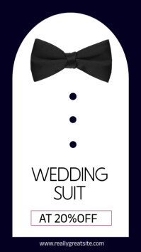 White Modern & Minimal Wedding Suit Sale Instagram Story template