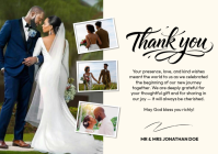 White Modern & Minimal Wedding Thank You A4 template