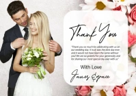 White Modern & Minimal Wedding Thank You Card A5 template