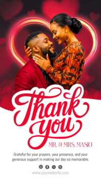 White Modern & Minimal Wedding Thank You Instagram Story template