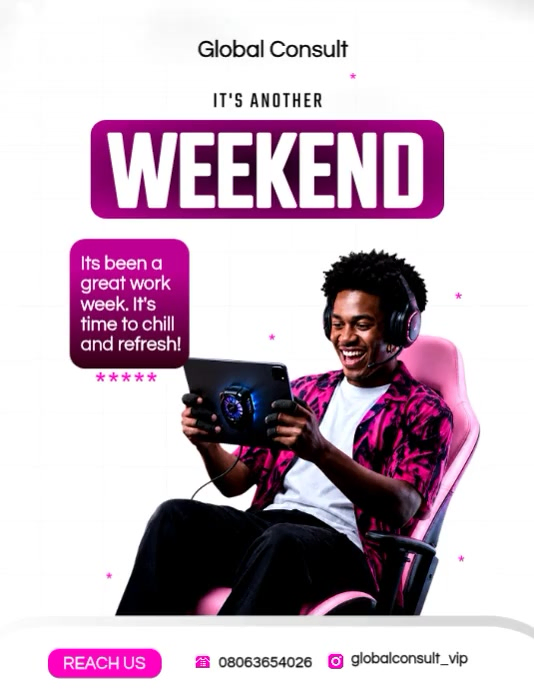 White Weekend Relaxation Flyers Template | PosterMyWall