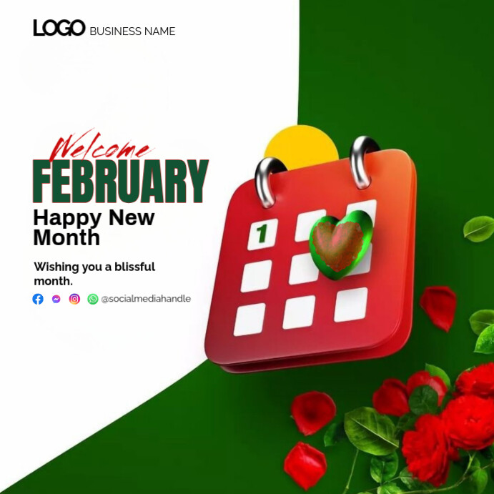 Copy of White Modern & Minimal Welcome February Instagram flyer ...
