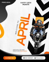 White Modern & Minimal Welcome To April Instagram Portrait Video template