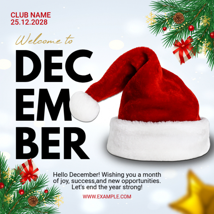 White Modern & Minimal Welcome To December  Instagram Post template