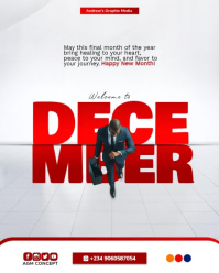 White Modern & Minimal Welcome To December New Month Template  Instagram Portrait