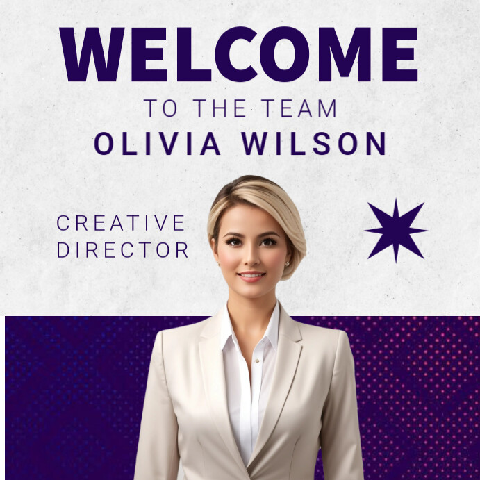 White Modern & Minimal Welcome To The Team Instagram Post template