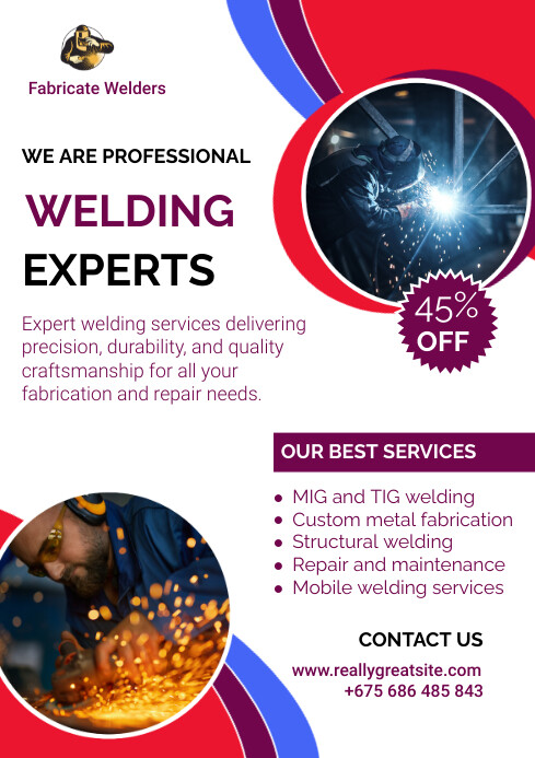 White Modern & Minimal Welding Services A4 template