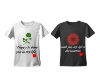 White Modern & Minimal White And Black Joyful Couple Love Message T-shirt Medium Rectangle สามเหลี่ยมขนาดกลาง template