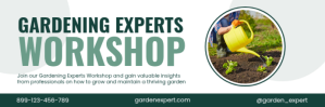 White Modern & Minimal White Gardening Experts Workshop Header Email template