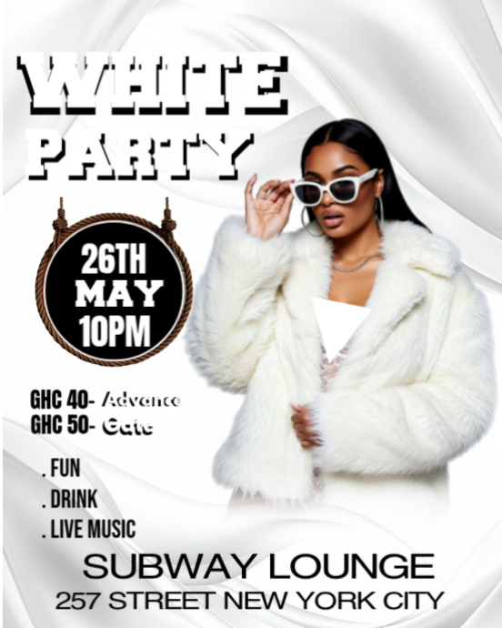 White Modern & Minimal White Party Instagram Portrait Template ...