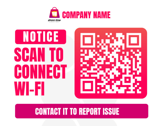 White Modern & Minimal Wifi Qr Code Flyer For Events & Cafes | Instant Internet Access Flyer (us Let template