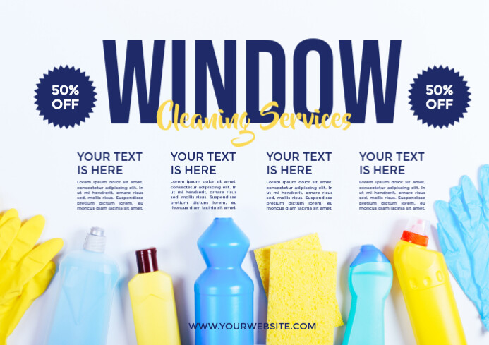 Window Clean Design White Modern & Minimal Window Cleaning A4 Template | PosterMyWall
