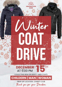 White Modern & Minimal Winter Coat Drive A6 template