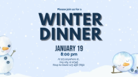 White Modern & Minimal Winter Dinner Digital Display (16:9) template