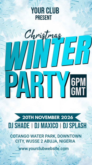 Winter Party Facebook Story Template | PosterMyWall