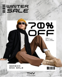White Winter Sale Instagram Portrait Template - Page 1