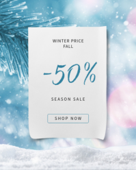 White Modern & Minimal Winter Sale Offer Advertising Template  Instagram Portrait