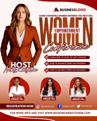 White Modern & Minimal Women's Conference Flyer Instagram Portrait template