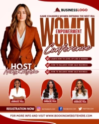 White Modern & Minimal Women's Conference Flyer Instagram Portrait template
