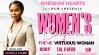 White Modern & Minimal Women's Day Church Conference Video Digital Display (16:9) template