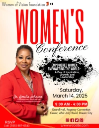 White Modern & Minimal Women Conference  Flyer (us Letter) 传单(美国信函) template
