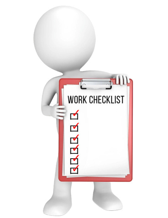 White Modern & Minimal Work Checklist Template  Flyer (us Letter)