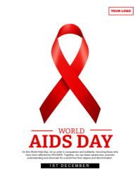 White Modern & Minimal World Aids Day Instagram Portrait template