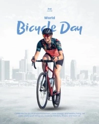 White Modern & Minimal World Bicycle Day Instagram Portrait template