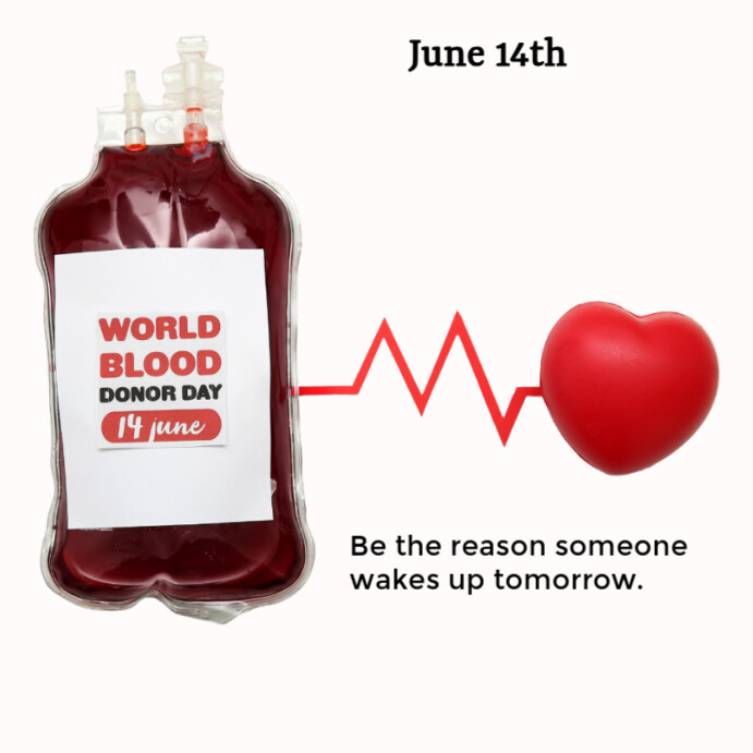 White Modern & Minimal World Blood Donor Day  Instagram Post template