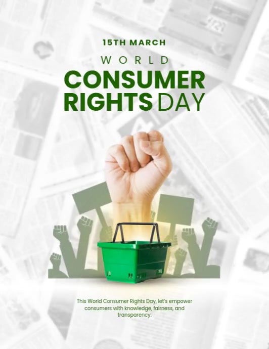 White Modern & Minimal World Consumer Rights Day Flyer (us Letter) template