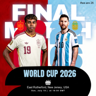 Putih World Cup Final Match Instagram-bericht Template