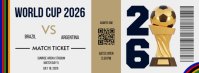 White Modern & Minimal World Cup Match Ticket Facebook Cover Photo template