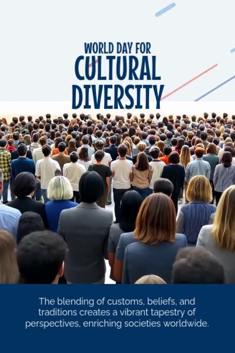 White Modern & Minimal World Day For Cultural Diversity Poster 海报 template