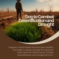 White Modern & Minimal World Day To Combat Desertification And Drought Instagram Post Instagram-opslag template