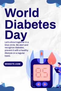 White Modern & Minimal World Diabetes Day Flyer Poster, Poster Plakat template