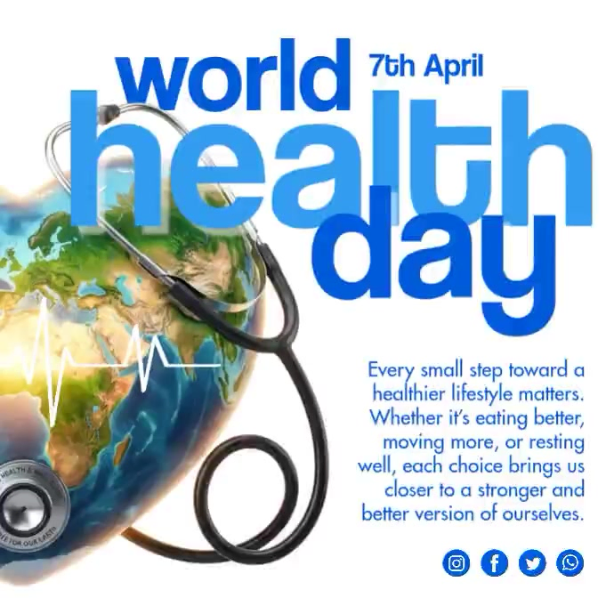 White Modern & Minimal World Health Day Instagram Post Video Template ...