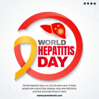 White Modern & Minimal World Hepatitis Day Square Video Cuadrado (1:1) template